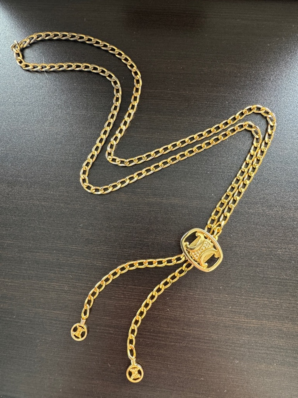 Celine Vintage Triomphe Long Chain Necklace